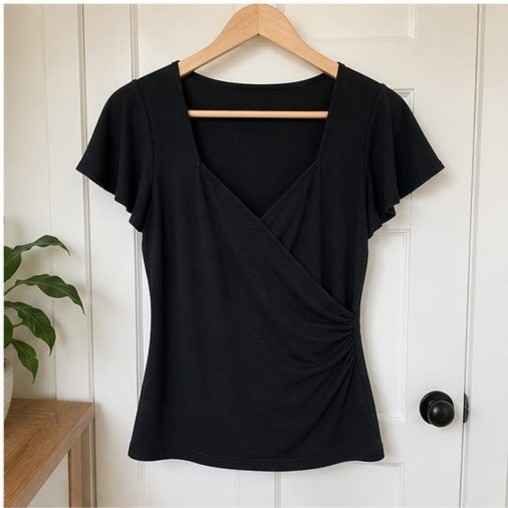 Black Wrap Blouse